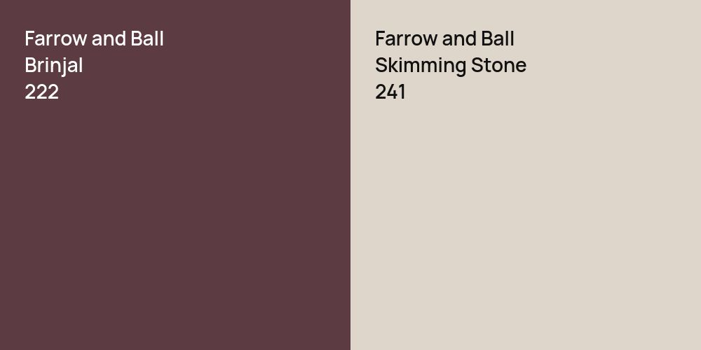 Farrow and Ball Brinjal vs. Farrow and Ball Skimming Stone