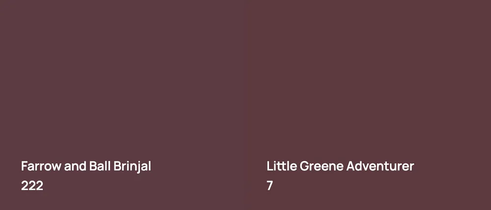 Farrow and Ball Brinjal 222 vs Little Greene Adventurer 7