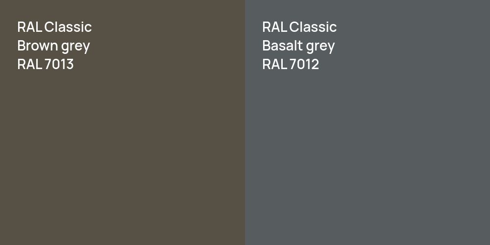 RAL Classic  Brown grey vs. RAL Classic Basalt grey