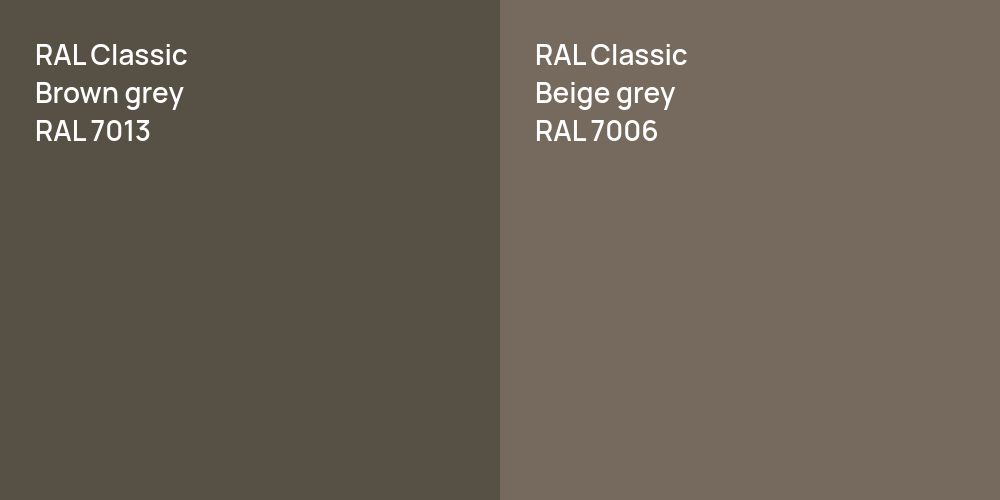 RAL Classic  Brown grey vs. RAL Classic  Beige grey