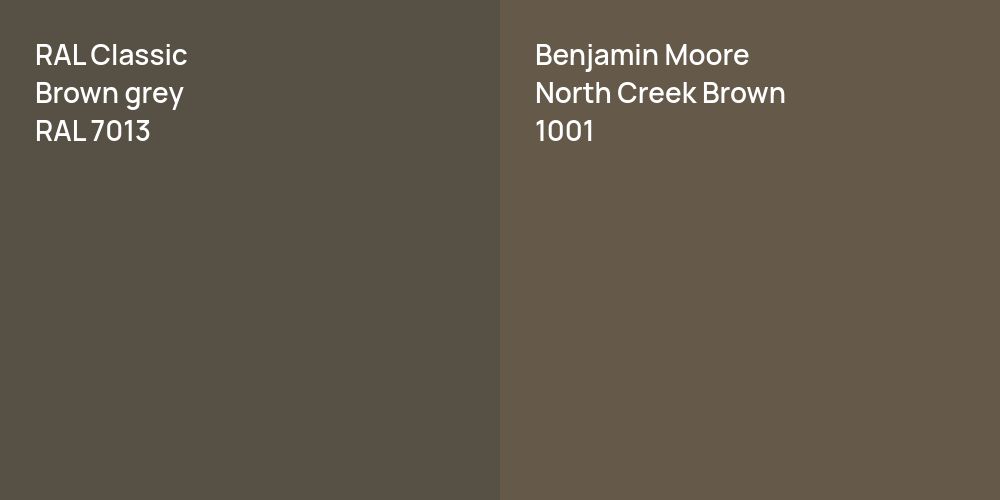 RAL Classic  Brown grey vs. Benjamin Moore North Creek Brown