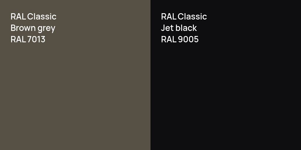 RAL Classic  Brown grey vs. RAL Classic  Jet black