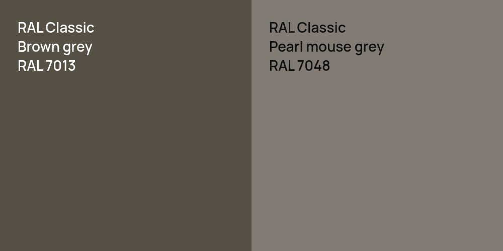 RAL Classic  Brown grey vs. RAL Classic  Pearl mouse grey