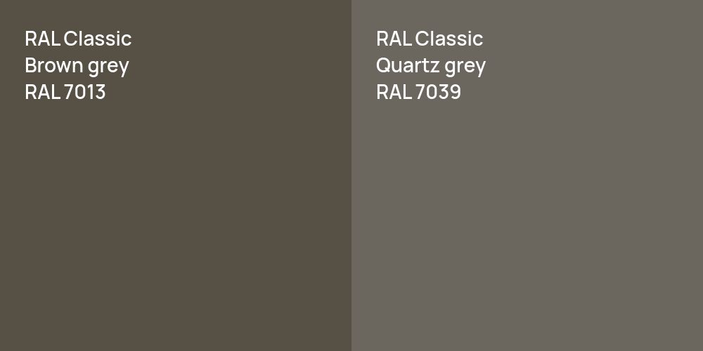 RAL Classic  Brown grey vs. RAL Classic  Quartz grey