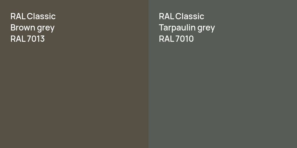 RAL Classic  Brown grey vs. RAL Classic  Tarpaulin grey