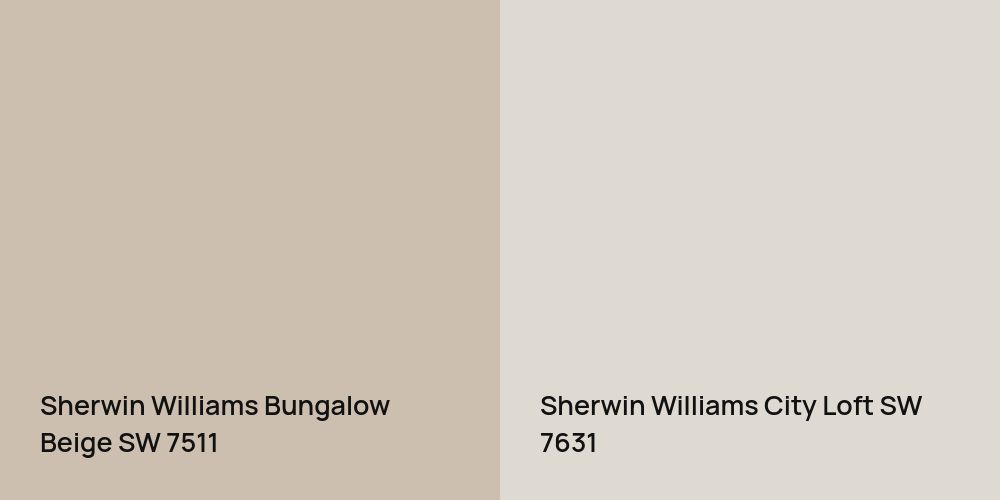 Sherwin Williams Bungalow Beige vs. Sherwin Williams City Loft