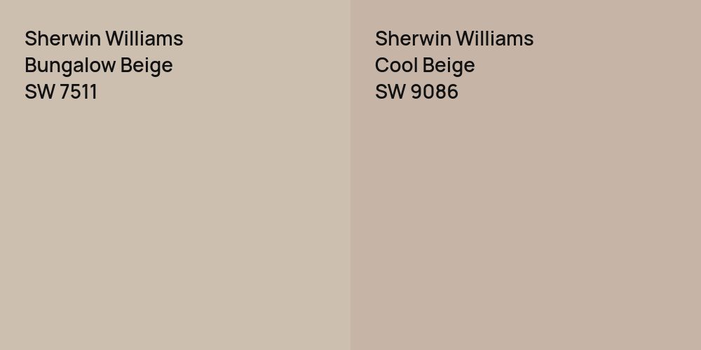 Sherwin Williams Bungalow Beige vs. Sherwin Williams Cool Beige