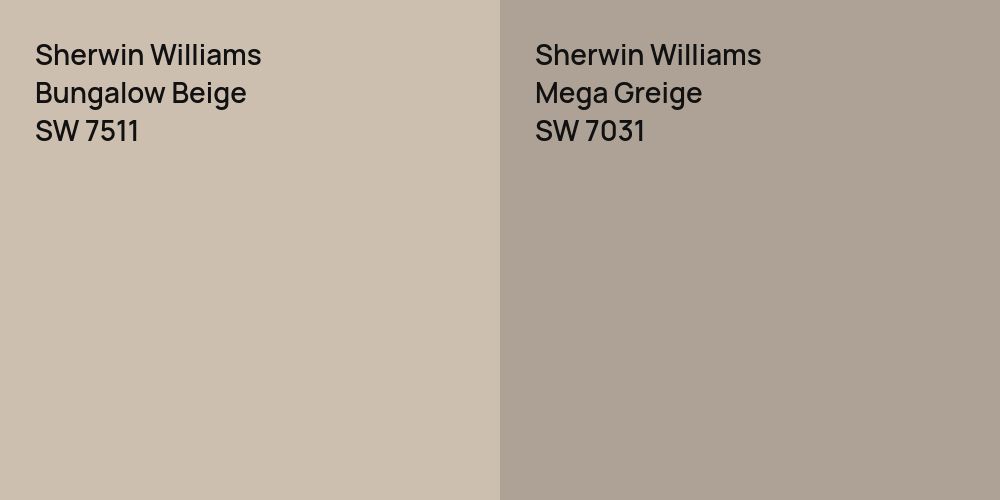 Sherwin Williams Bungalow Beige vs. Sherwin Williams Mega Greige