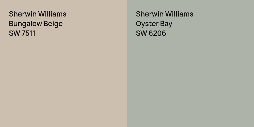 Sherwin Williams Bungalow Beige vs. Sherwin Williams Oyster Bay