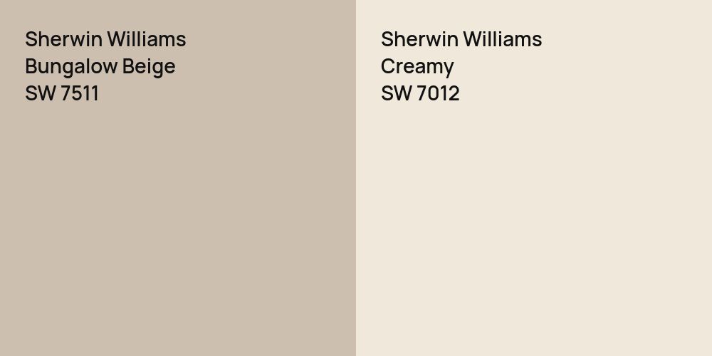 Sherwin Williams Bungalow Beige vs. Sherwin Williams Creamy