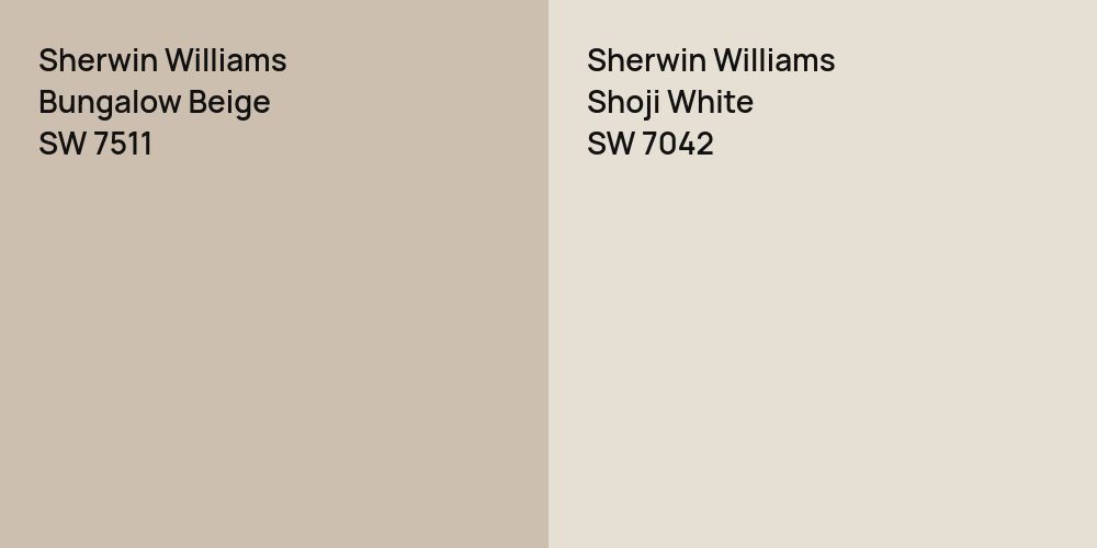 Sherwin Williams Bungalow Beige vs. Sherwin Williams Shoji White