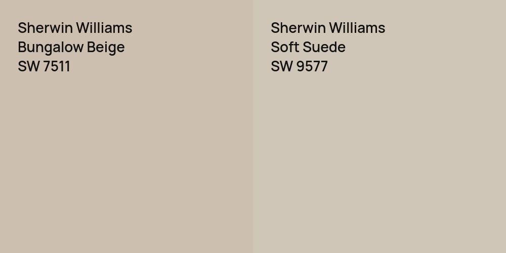 Sherwin Williams Bungalow Beige vs. Sherwin Williams Soft Suede