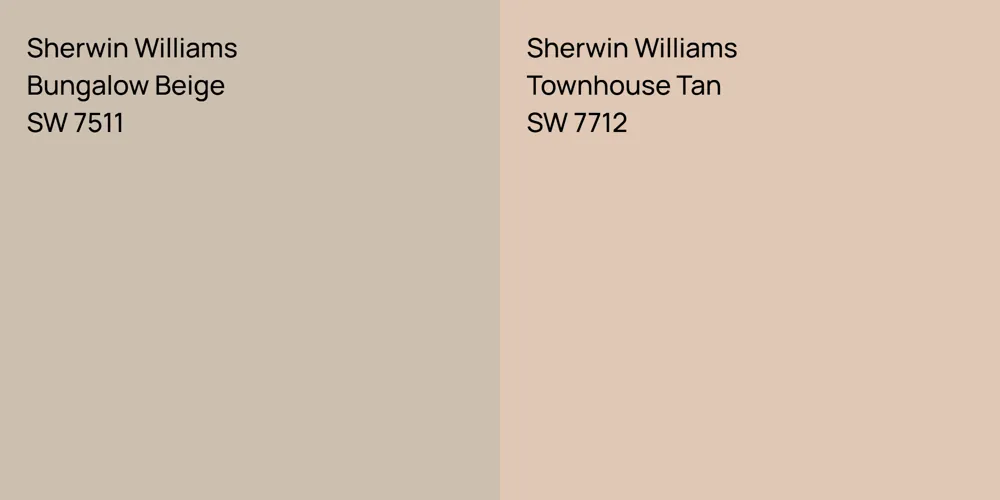 Sherwin Williams Bungalow Beige vs. Sherwin Williams Townhouse Tan