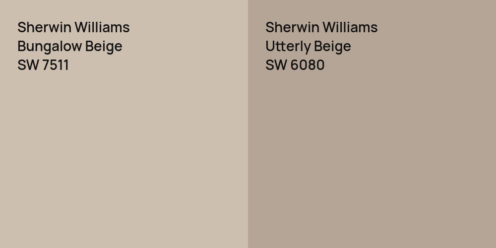 Sherwin Williams Bungalow Beige vs. Sherwin Williams Utterly Beige