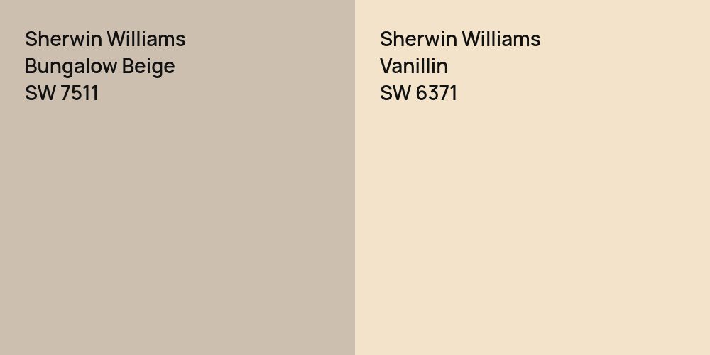 Sherwin Williams Bungalow Beige vs. Sherwin Williams Vanillin