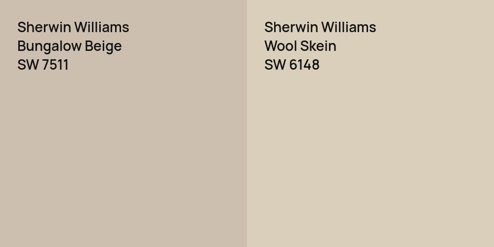 Sherwin Williams Bungalow Beige vs. Sherwin Williams Wool Skein