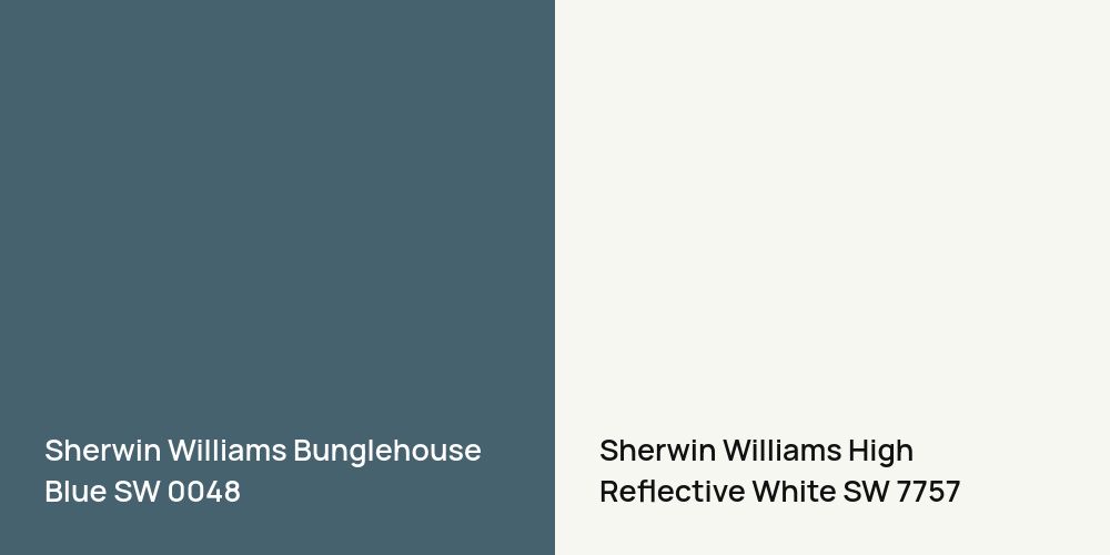 Sherwin Williams Bunglehouse Blue vs. Sherwin Williams High Reflective White