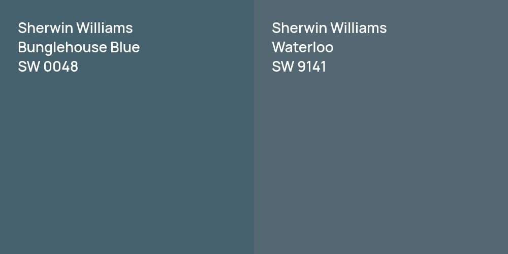 Sherwin Williams Bunglehouse Blue vs. Sherwin Williams Waterloo