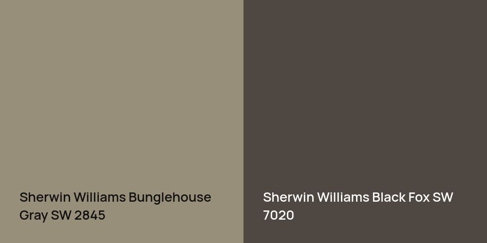 Sherwin Williams Bunglehouse Gray vs. Sherwin Williams Black Fox