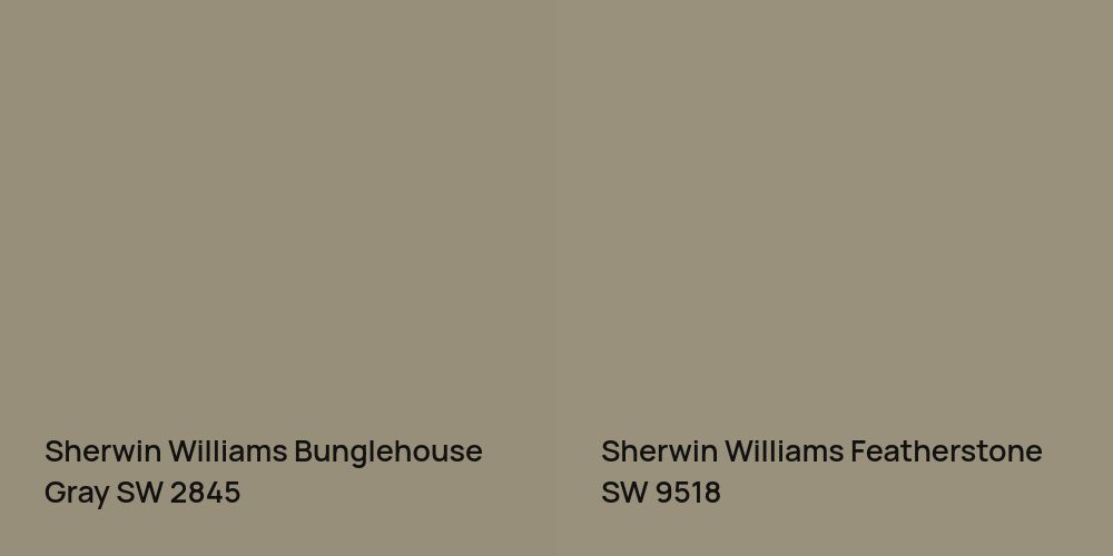 Sherwin Williams Bunglehouse Gray vs. Sherwin Williams Featherstone