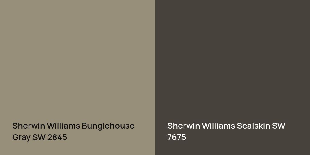 Sherwin Williams Bunglehouse Gray vs. Sherwin Williams Sealskin