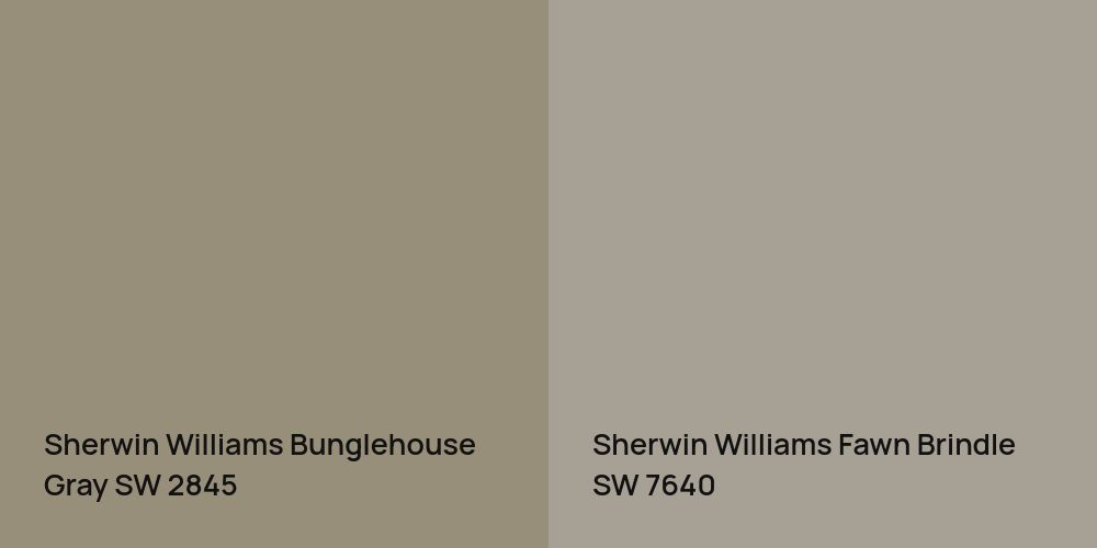 Sherwin Williams Bunglehouse Gray vs. Sherwin Williams Fawn Brindle