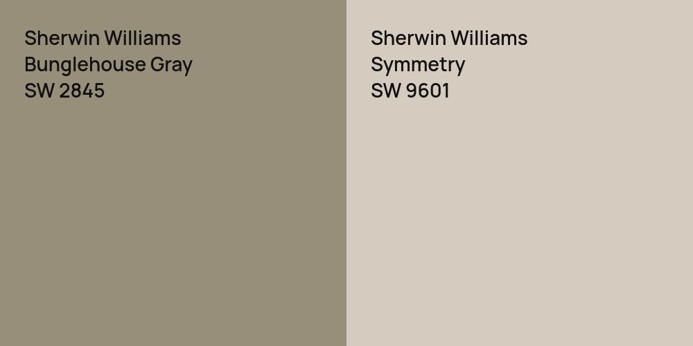 Sherwin Williams Bunglehouse Gray vs. Sherwin Williams Symmetry