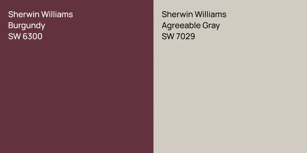 Sherwin Williams Burgundy vs. Sherwin Williams Agreeable Gray comparison
