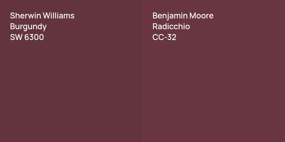 Sherwin Williams Burgundy vs. Benjamin Moore Radicchio