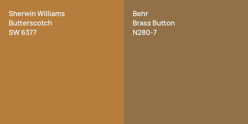 Sherwin Williams Butterscotch vs. Behr Brass Button