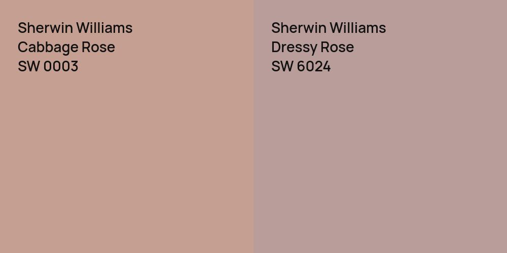 Sherwin Williams Cabbage Rose vs. Sherwin Williams Dressy Rose