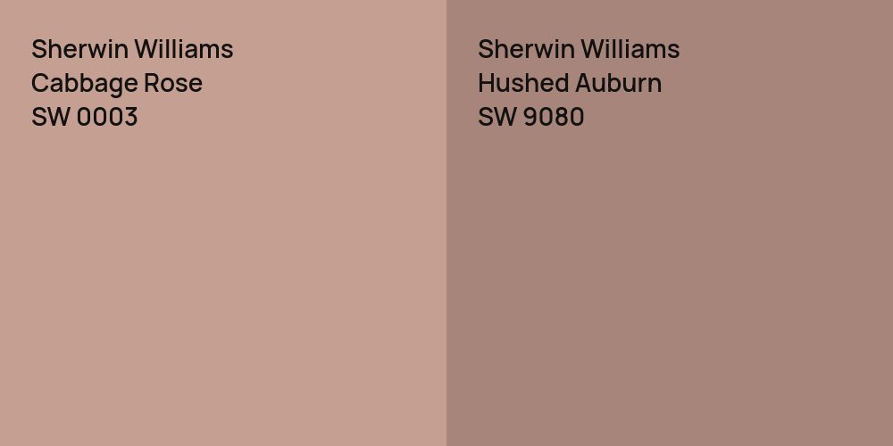 Sherwin Williams Cabbage Rose vs. Sherwin Williams Hushed Auburn