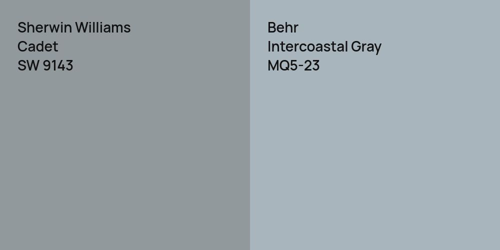 Sherwin Williams Cadet vs. Behr Intercoastal Gray