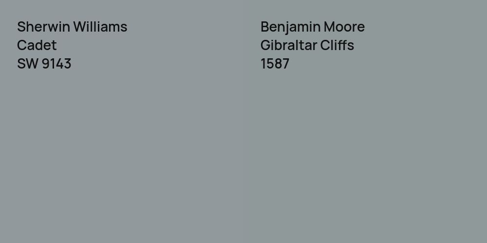 Sherwin Williams Cadet vs. Benjamin Moore Gibraltar Cliffs