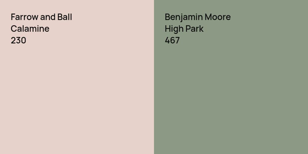 Farrow and Ball Calamine vs. Benjamin Moore High Park