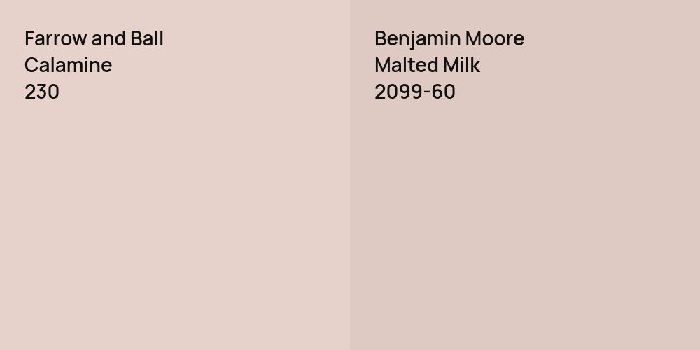 Farrow and Ball Calamine vs. Benjamin Moore Malted Milk