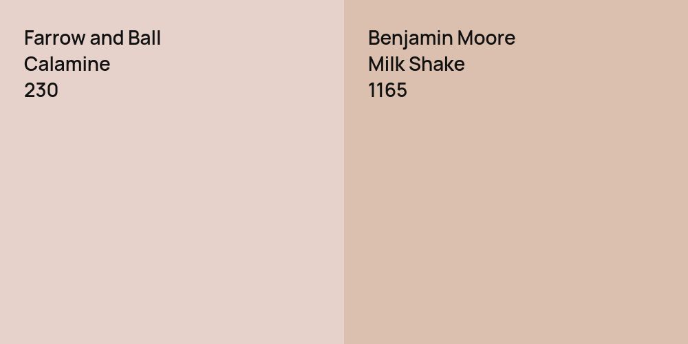 Farrow and Ball Calamine vs. Benjamin Moore Milk Shake