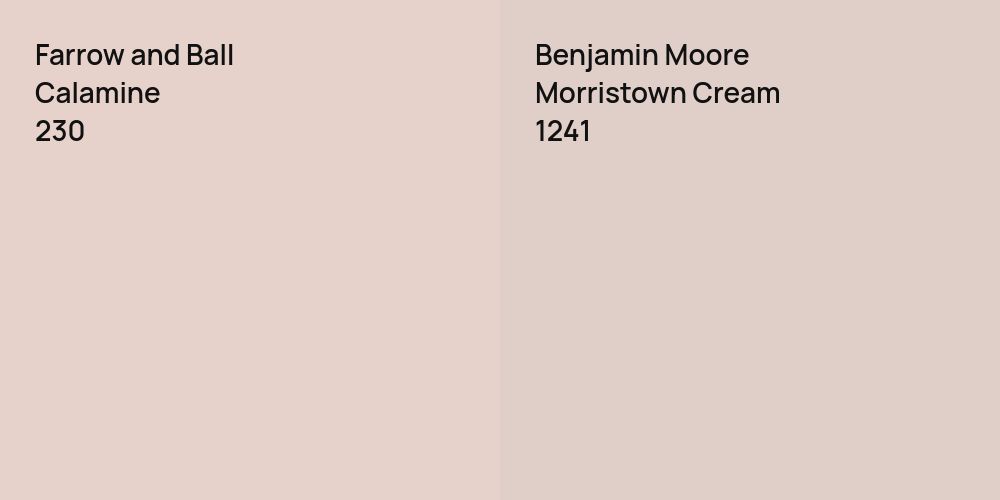 Farrow and Ball Calamine vs. Benjamin Moore Morristown Cream