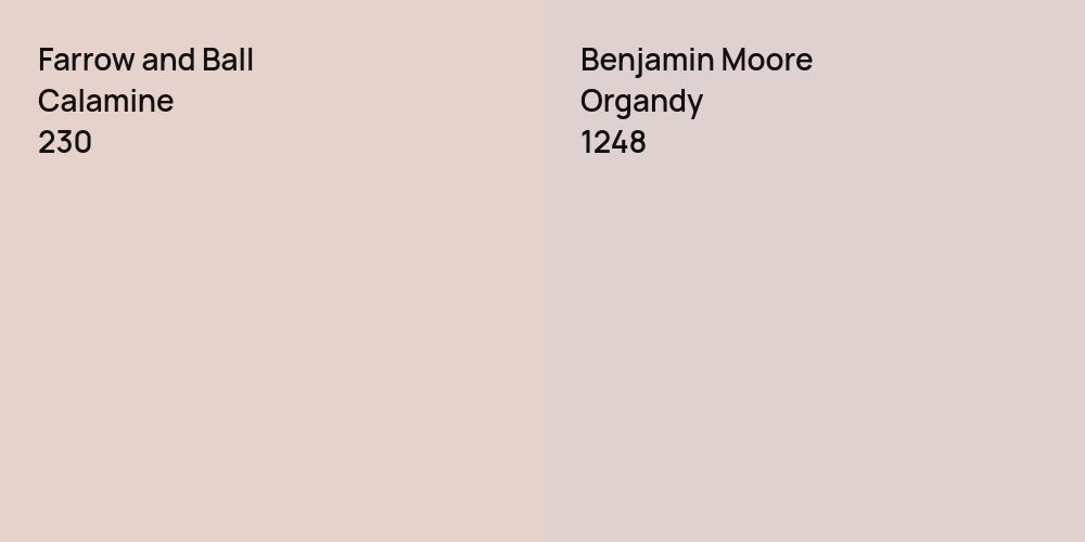 Farrow and Ball Calamine vs. Benjamin Moore Organdy