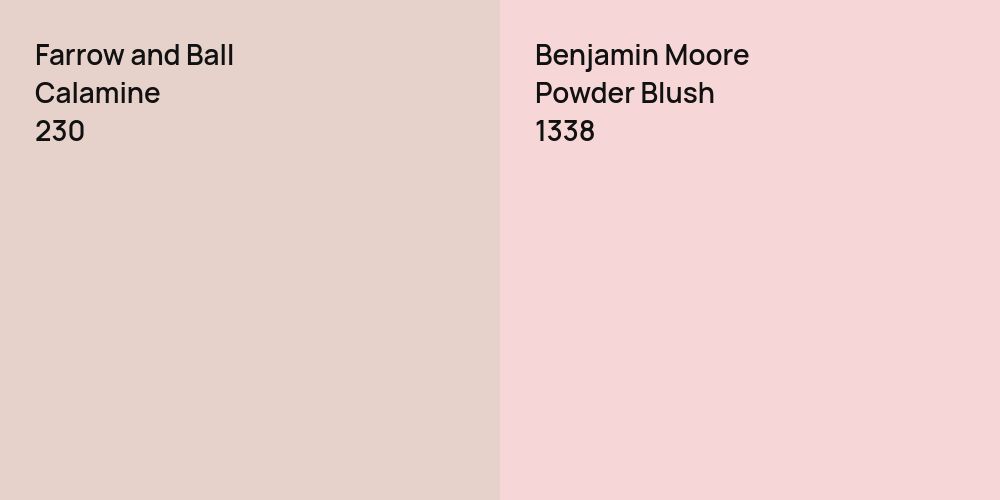 Farrow and Ball Calamine vs. Benjamin Moore Powder Blush