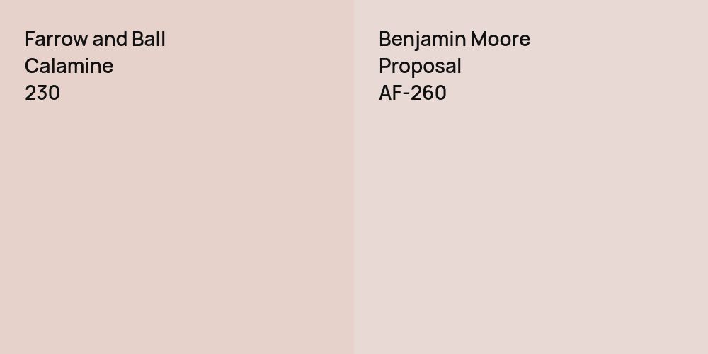 Farrow and Ball Calamine vs. Benjamin Moore Proposal