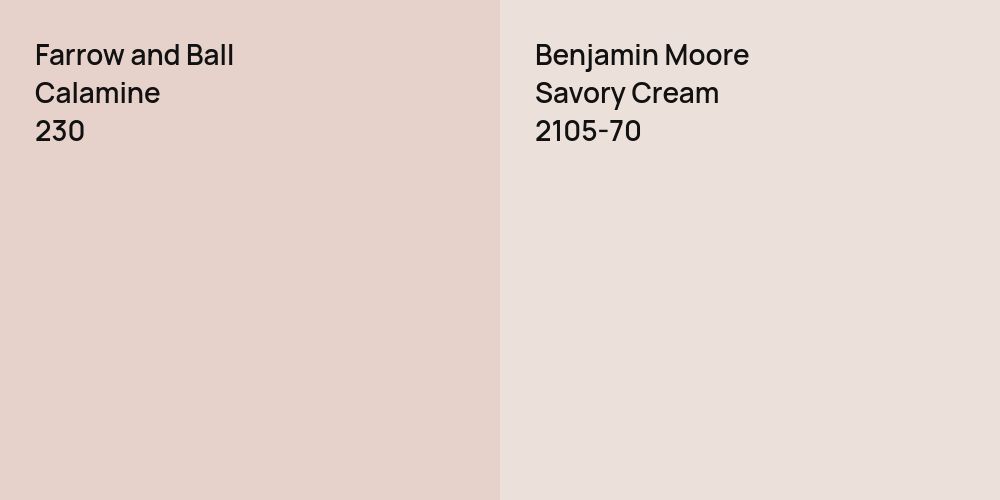 Farrow and Ball Calamine vs. Benjamin Moore Savory Cream