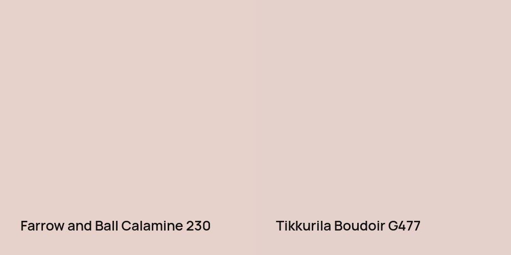 Farrow and Ball Calamine vs. Tikkurila Boudoir