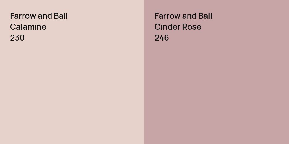 Farrow and Ball Calamine vs. Farrow and Ball Cinder Rose