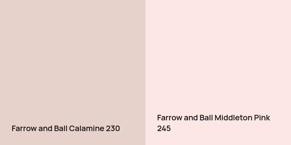 Farrow and Ball Calamine vs. Farrow and Ball Middleton Pink