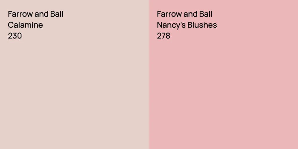 Farrow and Ball Calamine vs. Farrow and Ball Nancy's Blushes