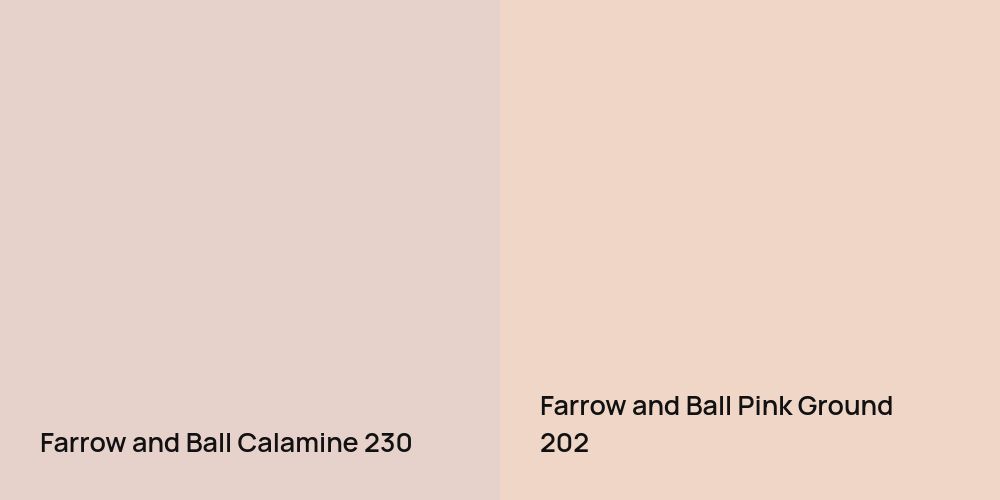 Farrow and Ball Calamine vs. Farrow and Ball Pink Ground