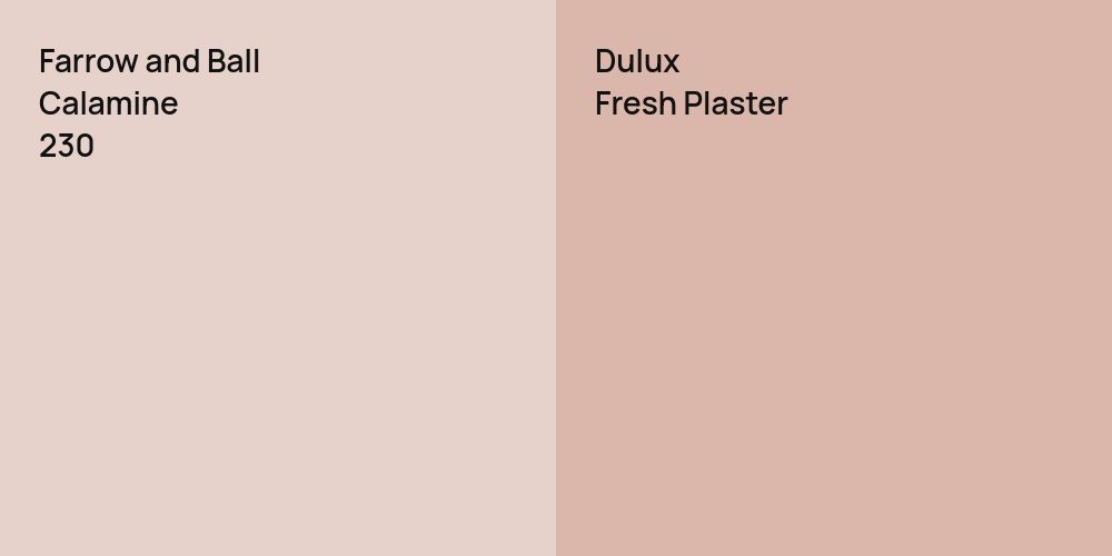 Farrow and Ball Calamine vs. Dulux Fresh Plaster