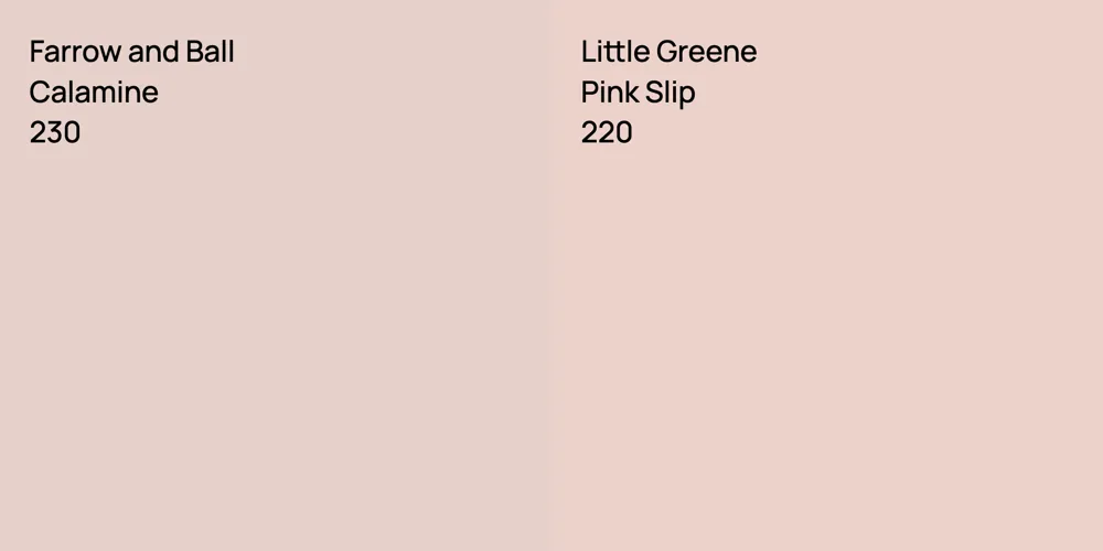 Farrow and Ball Calamine vs. Little Greene Pink Slip