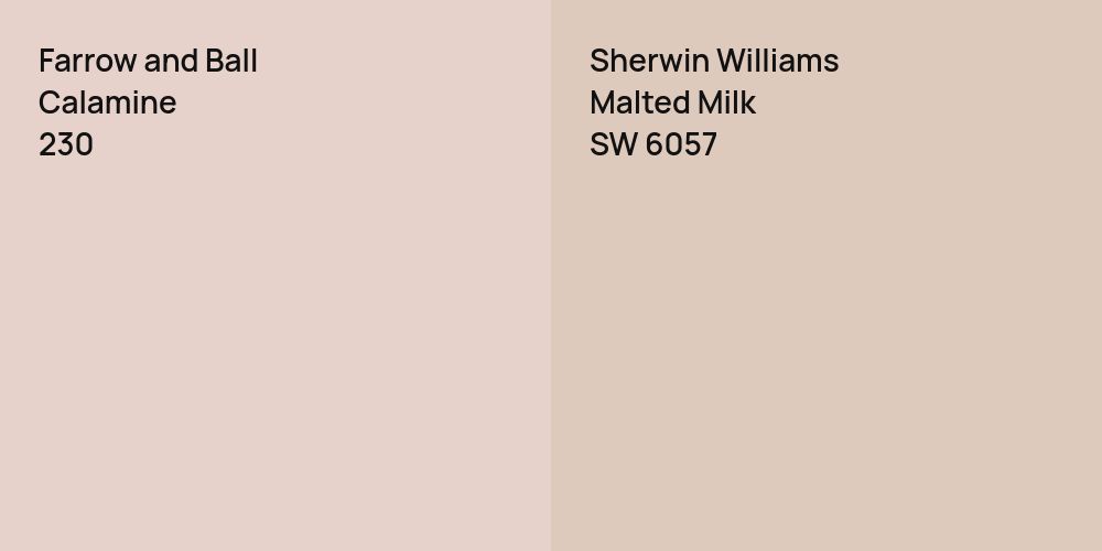 Farrow and Ball Calamine vs. Sherwin Williams Malted Milk